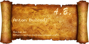 Anton Bulcsú névjegykártya